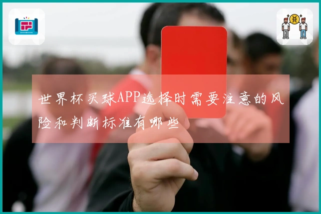 世界杯买球APP选择时需要注意的风险和判断标准有哪些